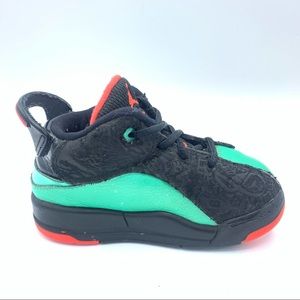 Nike Jordan Dub Zero GT Black Leather Infrared 23 Verde 725744-035 Youth 6C